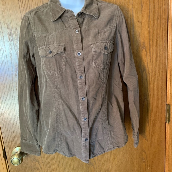 Sonoma Tops - Sonoma Woman’s Brown Corduroy Button Down Shirt- Size S